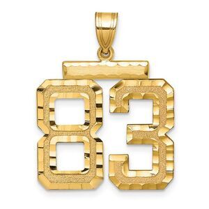14k Yellow Gold, Varsity Collection, Large D/C Pendant Number 83